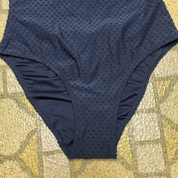 New Cupshe one piece, navy polkadot swimsuit - Picture 3 of 16
